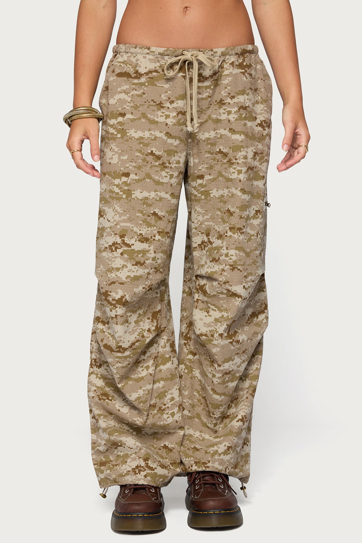 Demey Camo Baggy Pants - BEIGE
