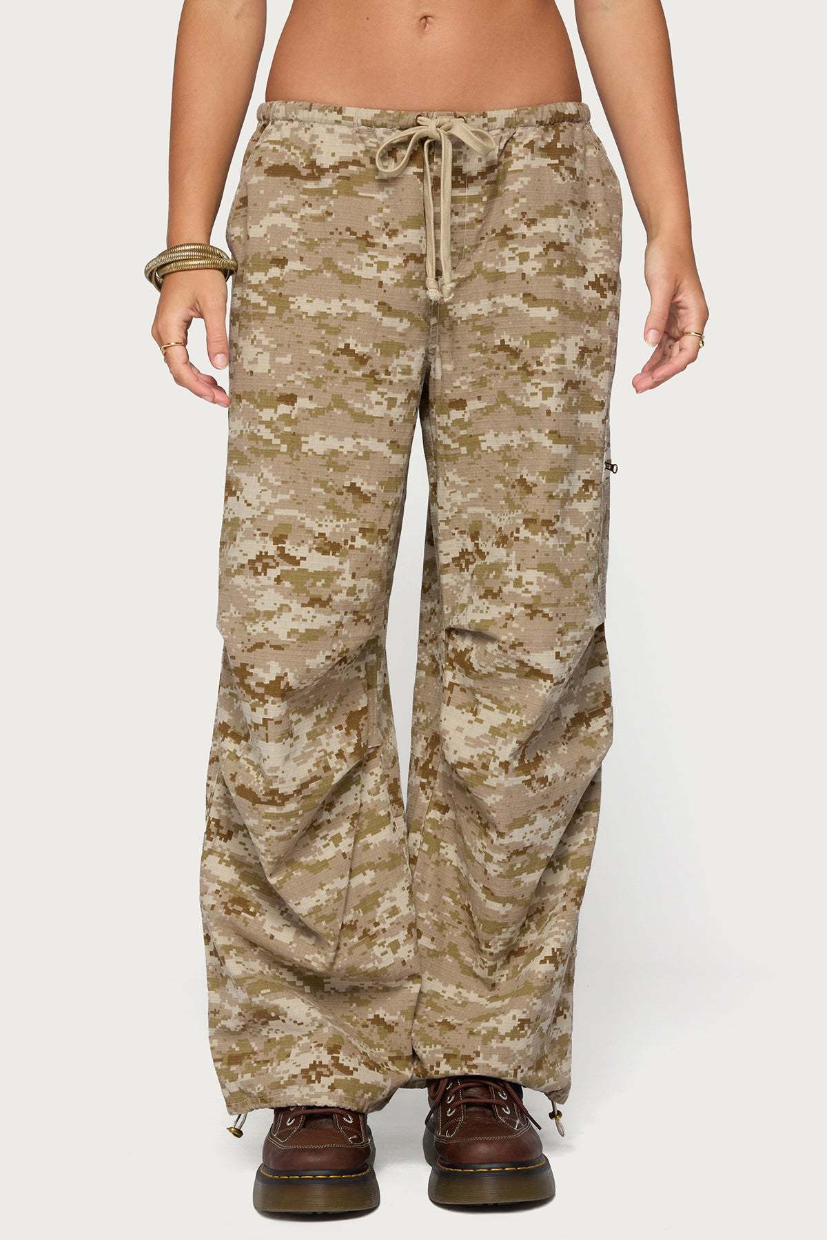 Demey Camo Baggy Pants - BEIGE