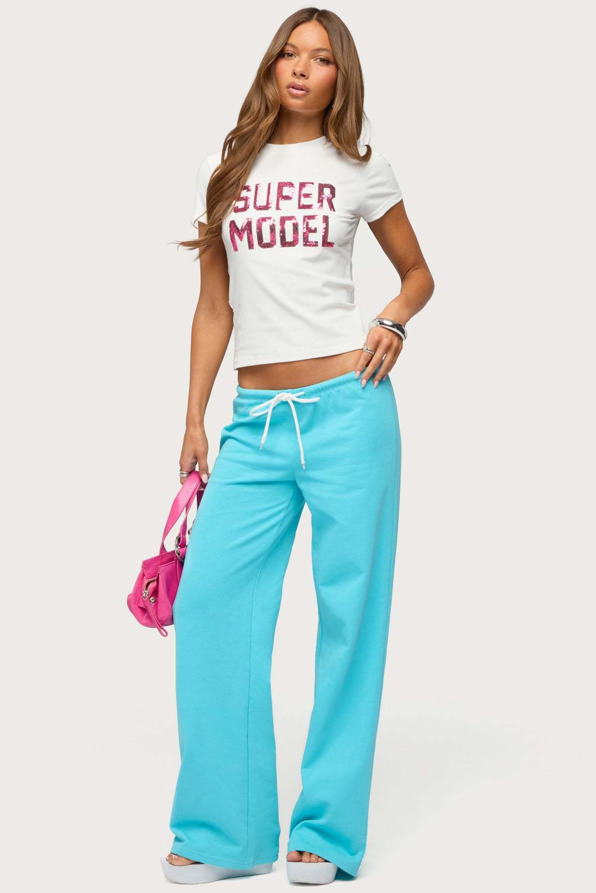 Callista Straight Leg Sweatpants - TURQUOISE