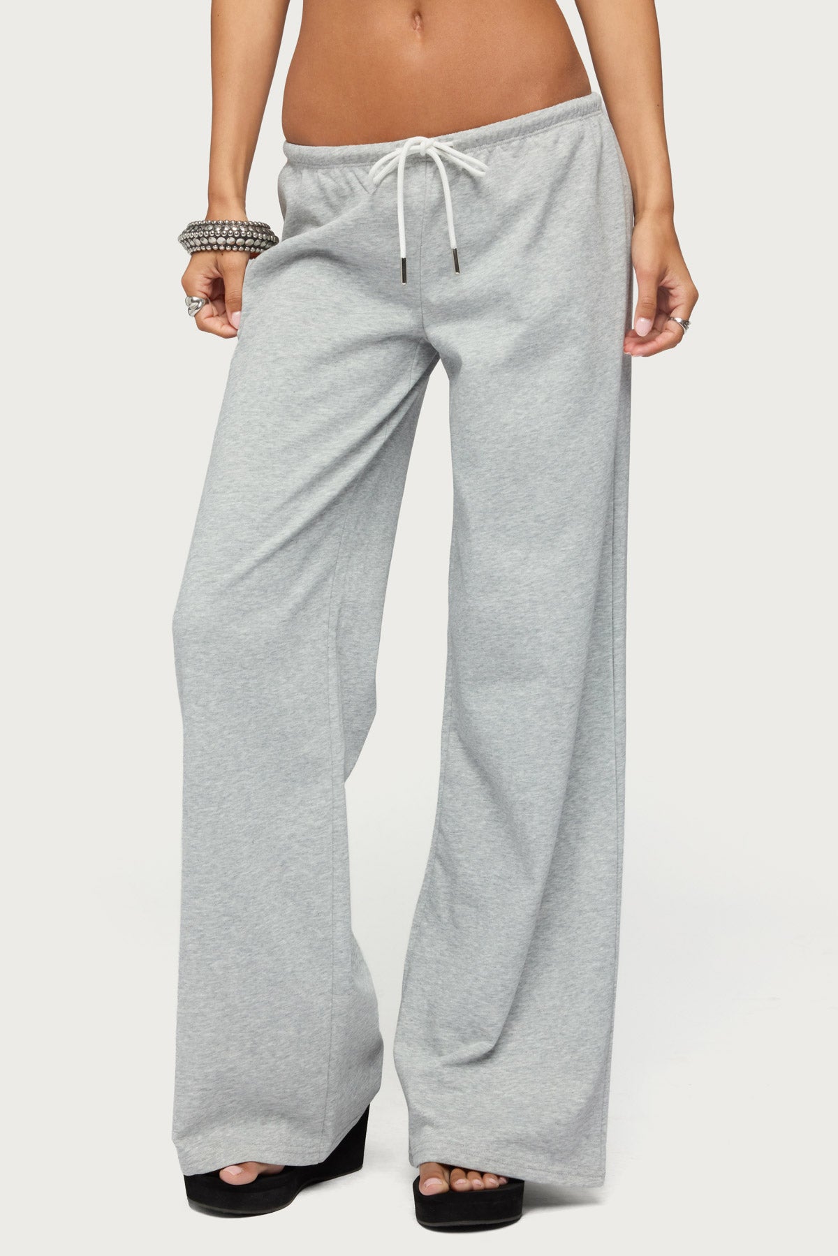 UK Low Rise Sweatpants - GRAY-MELANGE