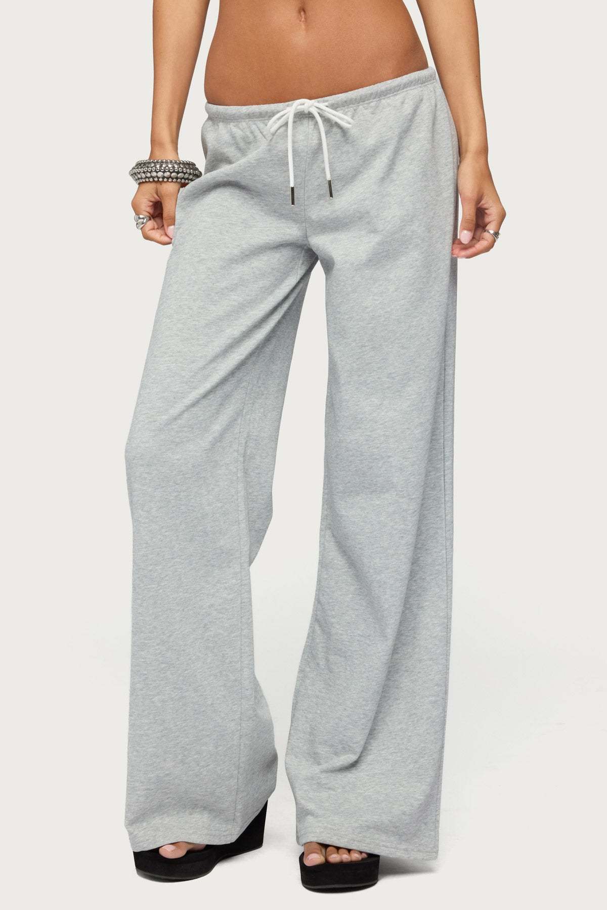 UK Low Rise Sweatpants - GRAY-MELANGE
