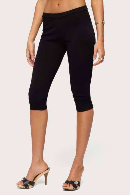 Vanessa Knit Capri Pants - BLACK