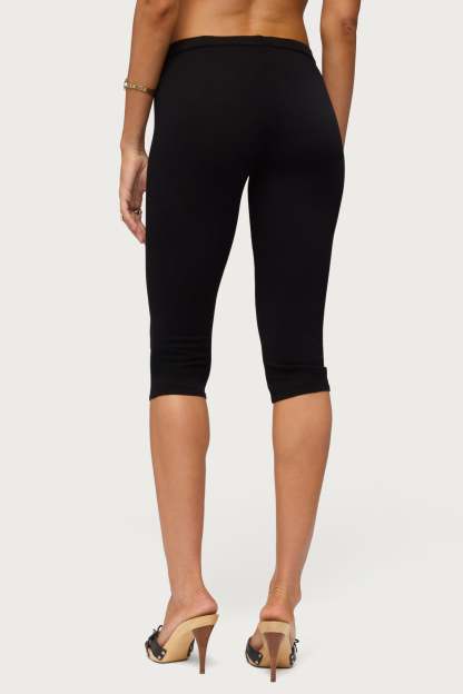 Vanessa Knit Capri Pants - BLACK
