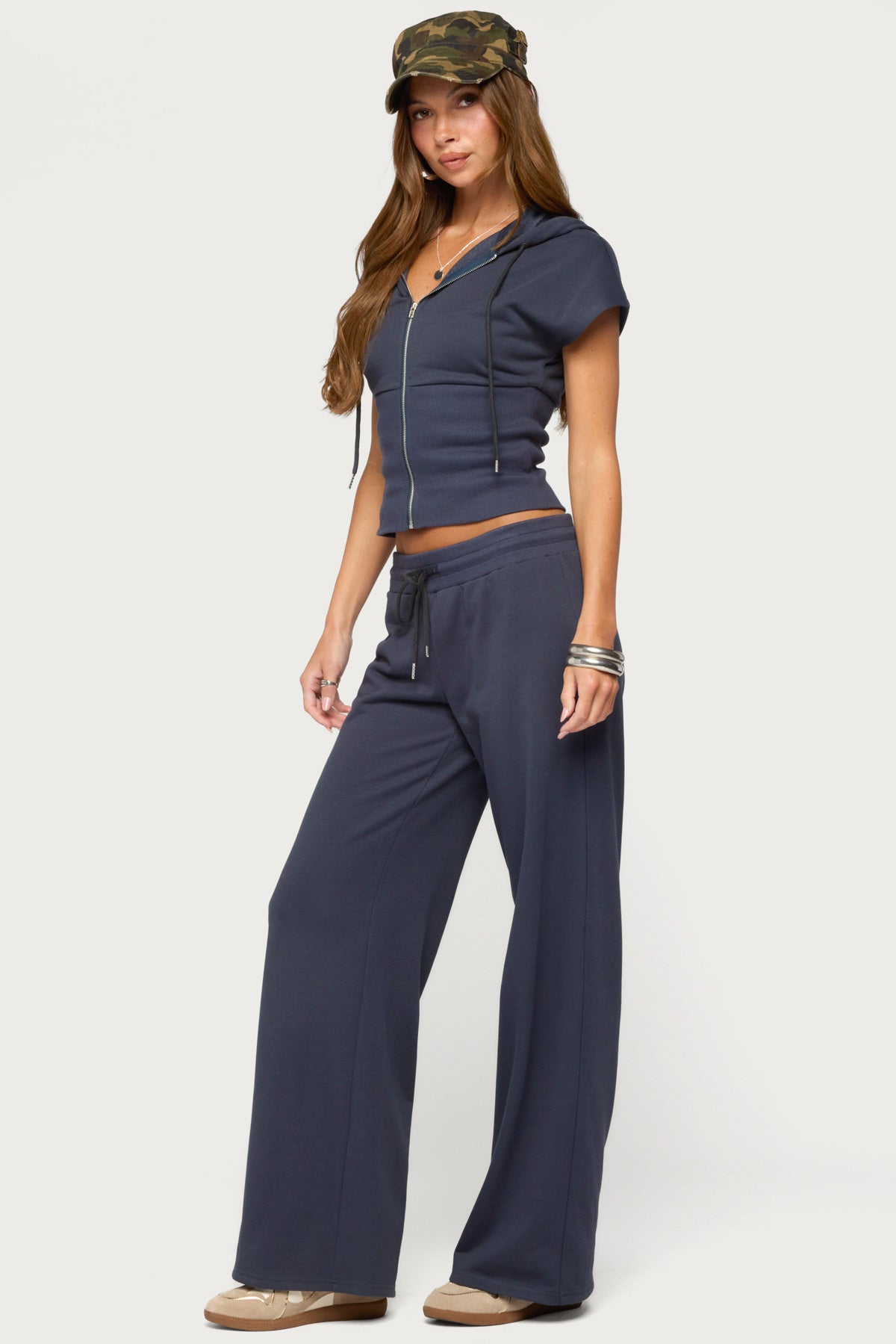 Paeva Low Rise Sweatpants - NAVY