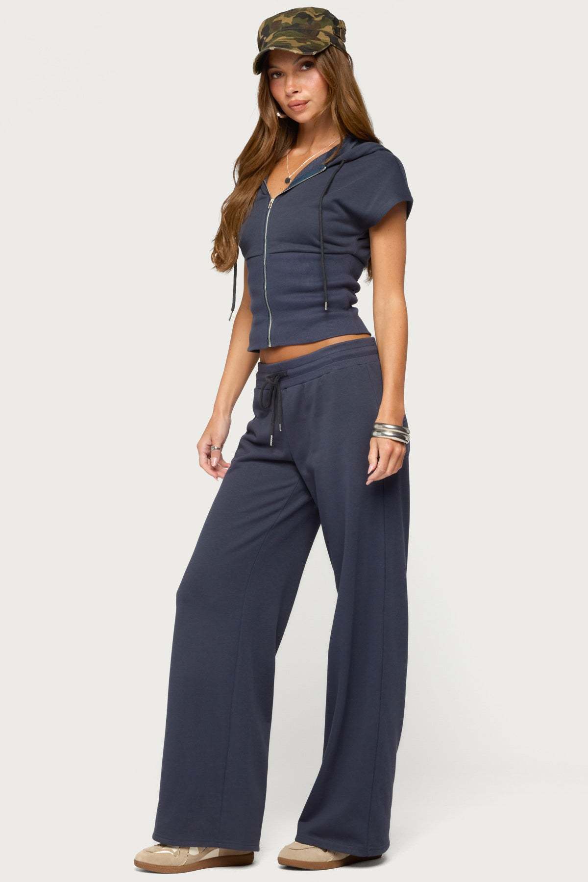 Paeva Low Rise Sweatpants - NAVY