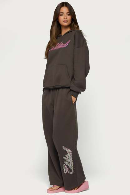 Always Edikted Sequin Sweatpants - DARK-GRAY