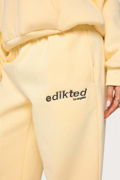 Edikted West Coast Sweatpants - LIGHT-YELLOW