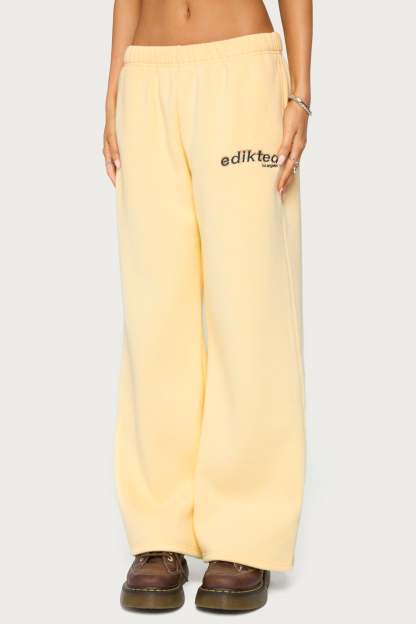 Edikted West Coast Sweatpants - LIGHT-YELLOW