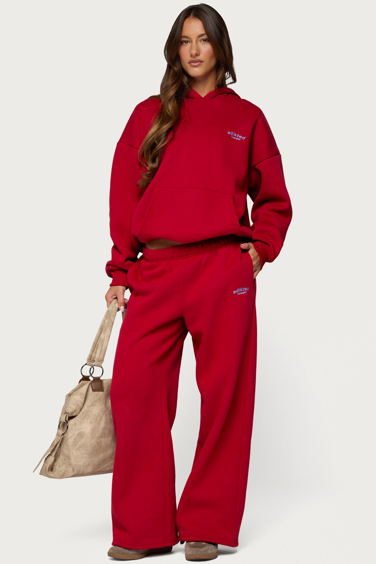 Edikted Los Angeles Sweatpants - RED