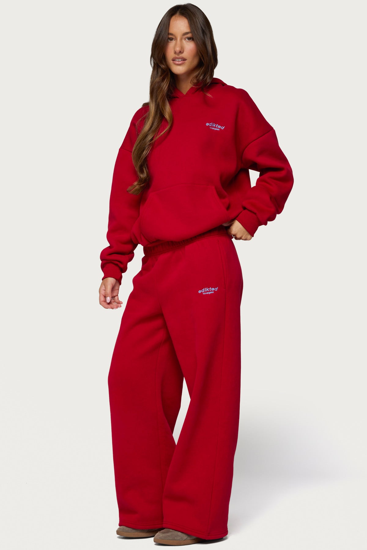 Edikted Los Angeles Sweatpants - RED
