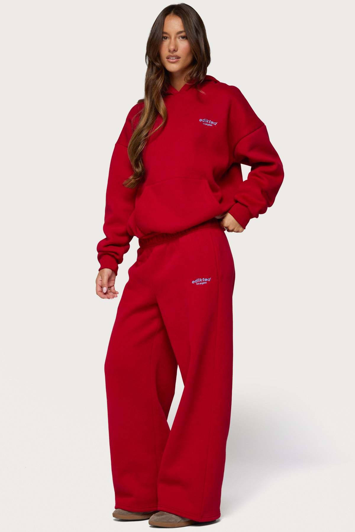 Edikted Los Angeles Sweatpants - RED