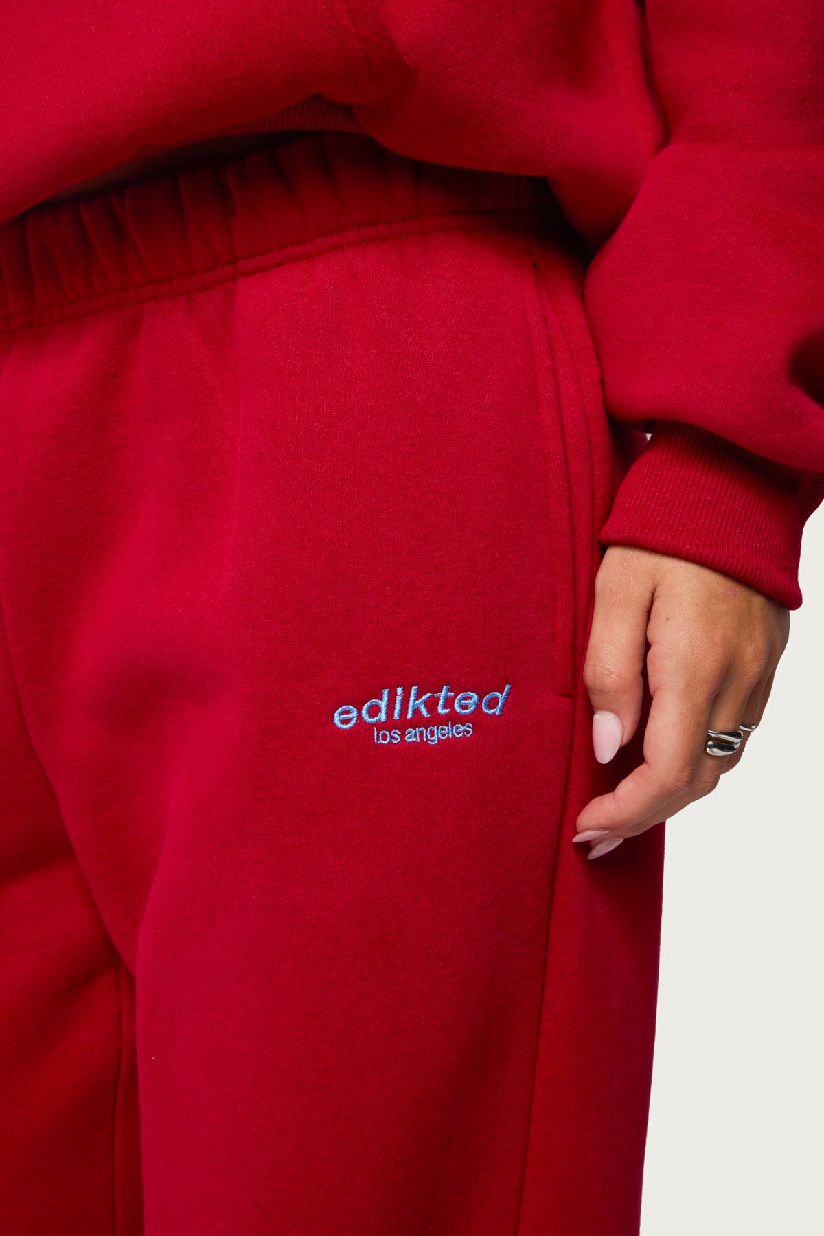 Edikted Los Angeles Sweatpants - RED