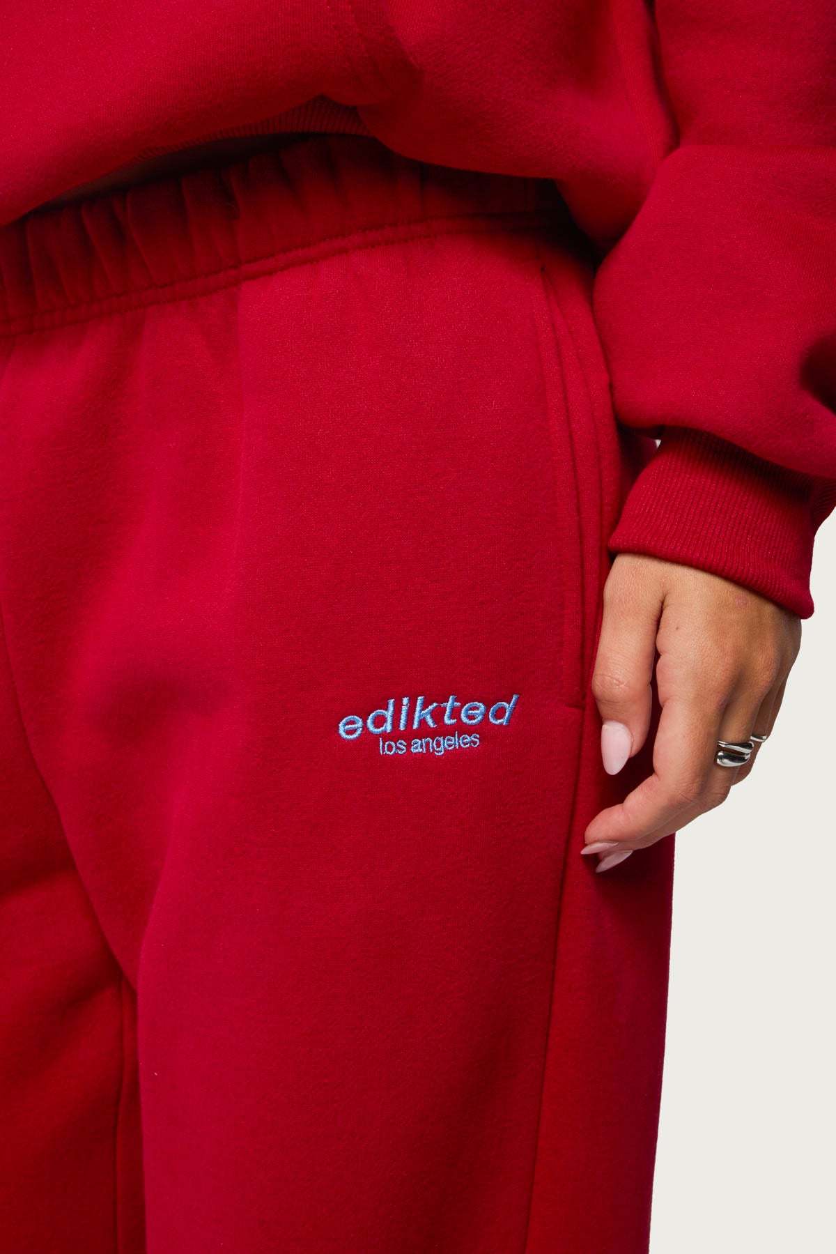 Edikted Los Angeles Sweatpants - RED