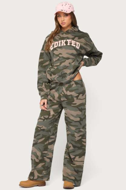 Camo Girl Sweatpants - OLIVE