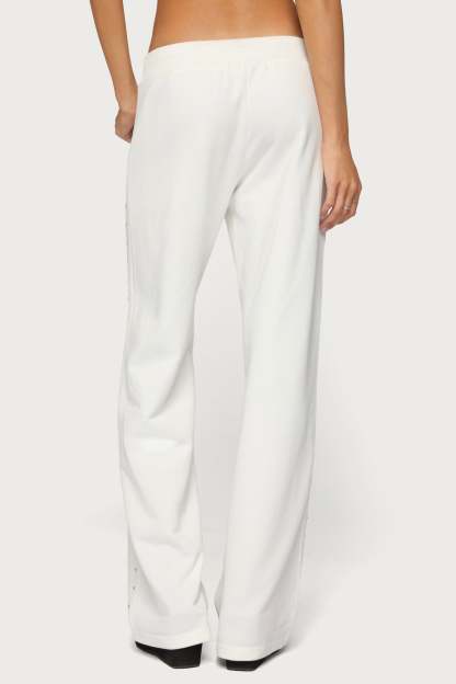 Enid Studded Sweatpants - WHITE