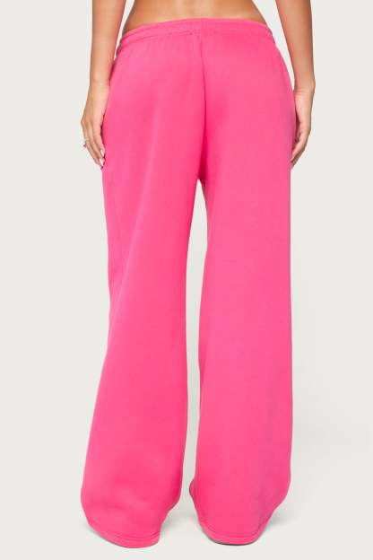 Edikted International Wide Leg Sweatpants - PINK
