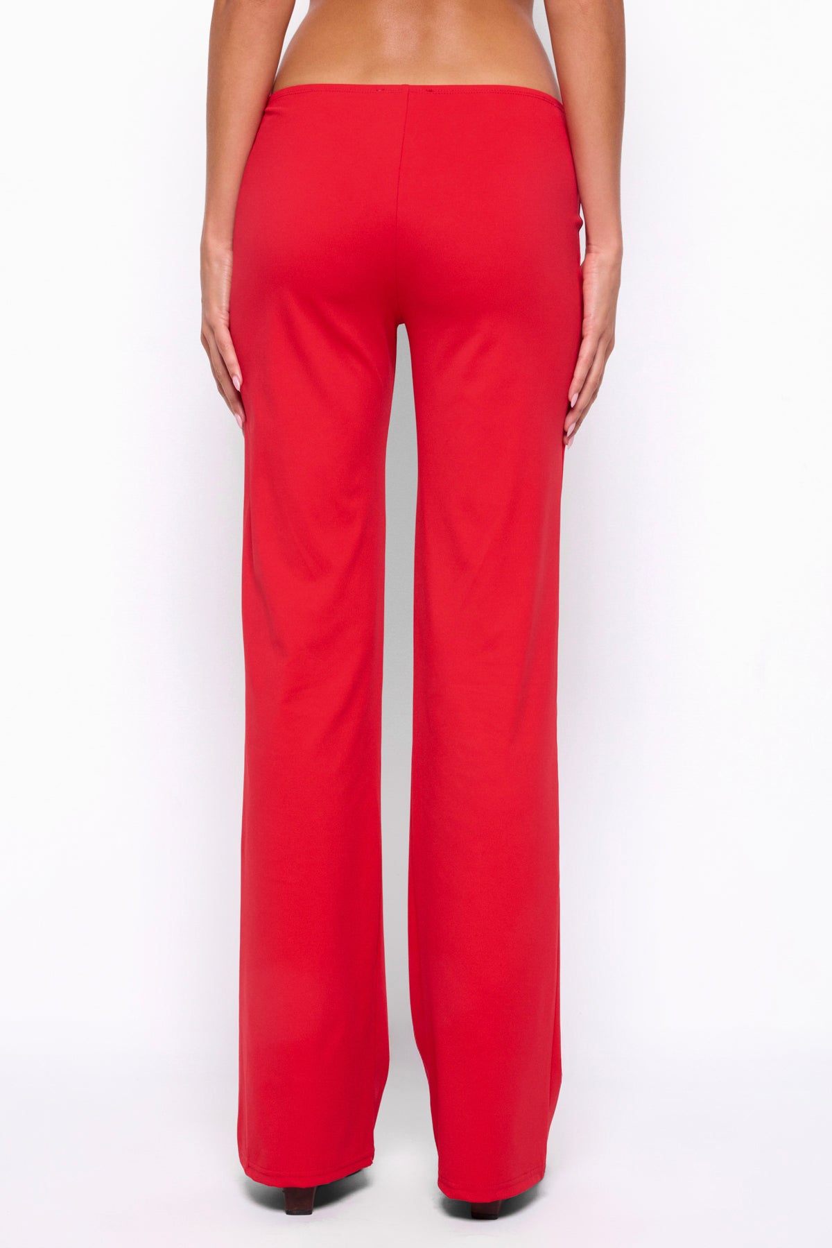 Anika Scooped Straight Leg Pants - RED