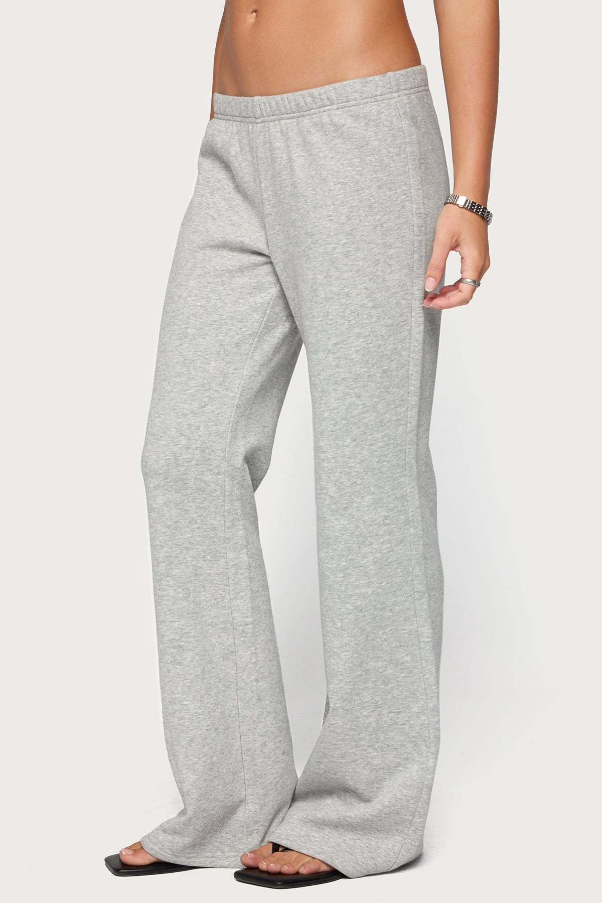Rachel Flared Sweatpants - GRAY-MELANGE
