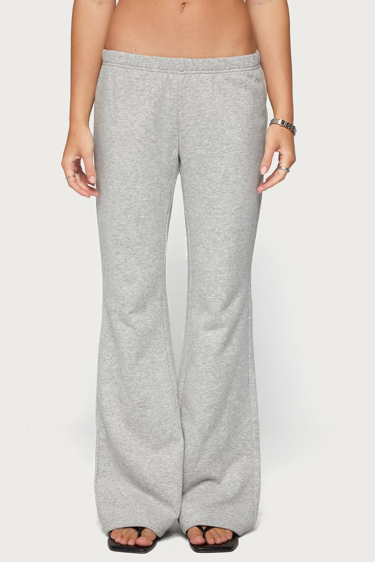 Rachel Flared Sweatpants - GRAY-MELANGE