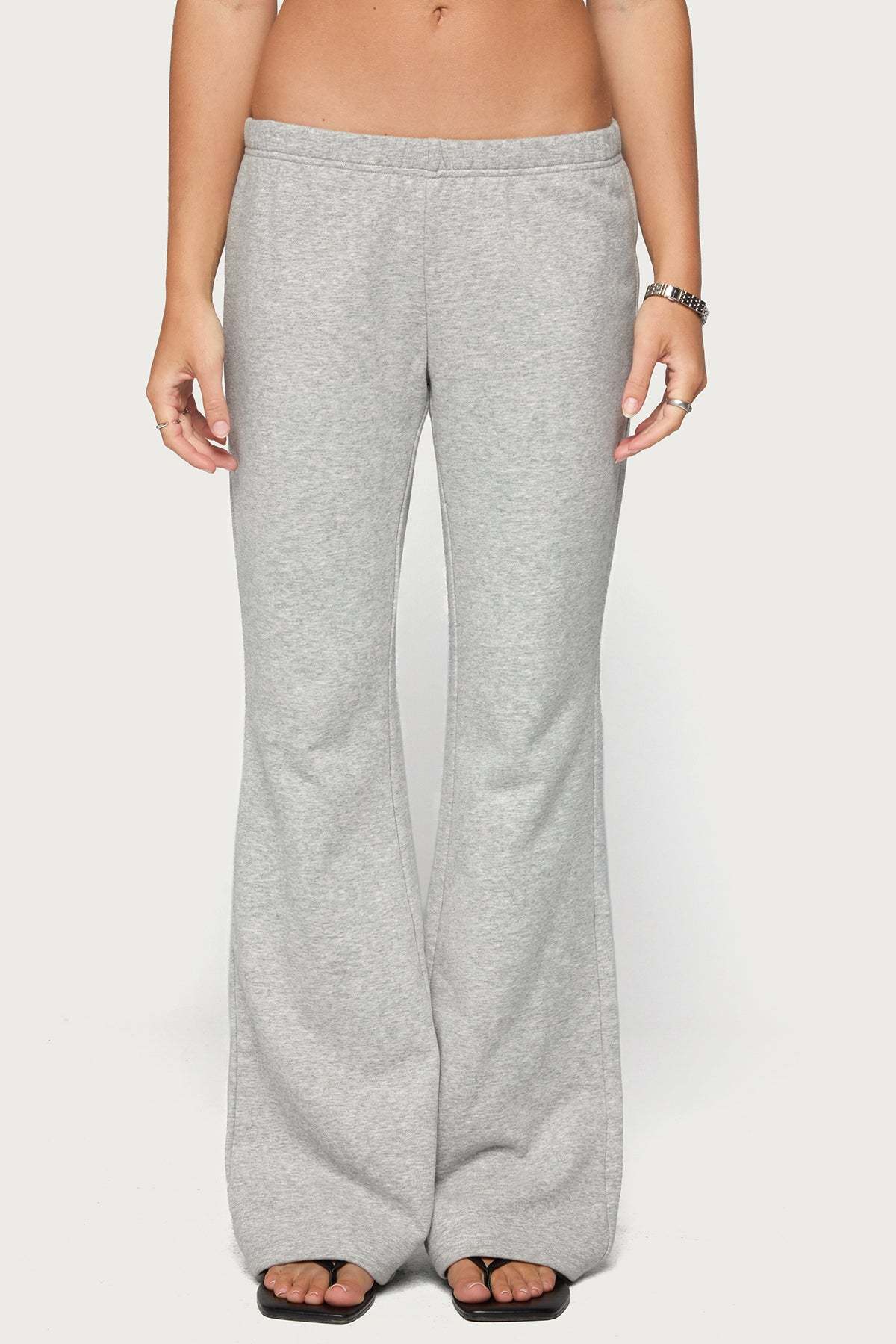 Rachel Flared Sweatpants - GRAY-MELANGE