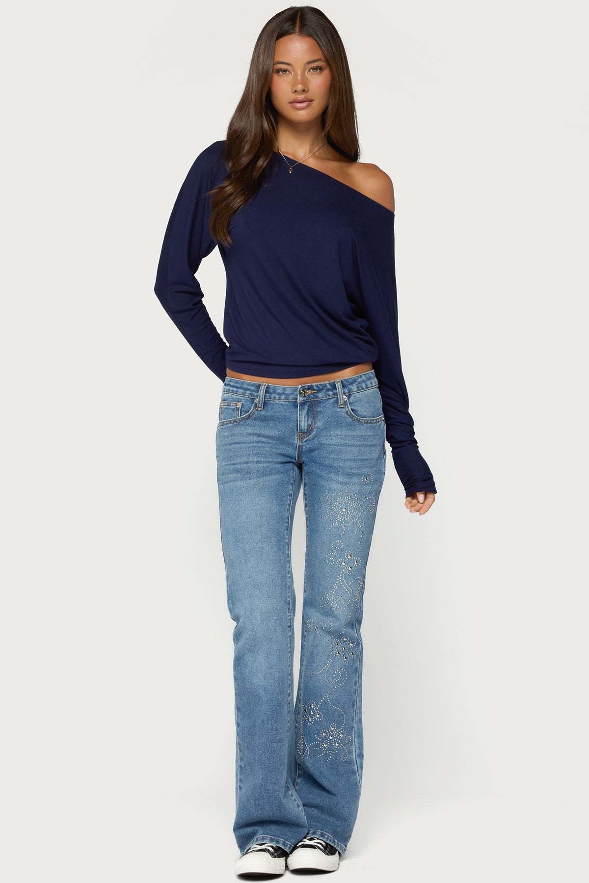 Pazzy Off Shoulder Top - NAVY