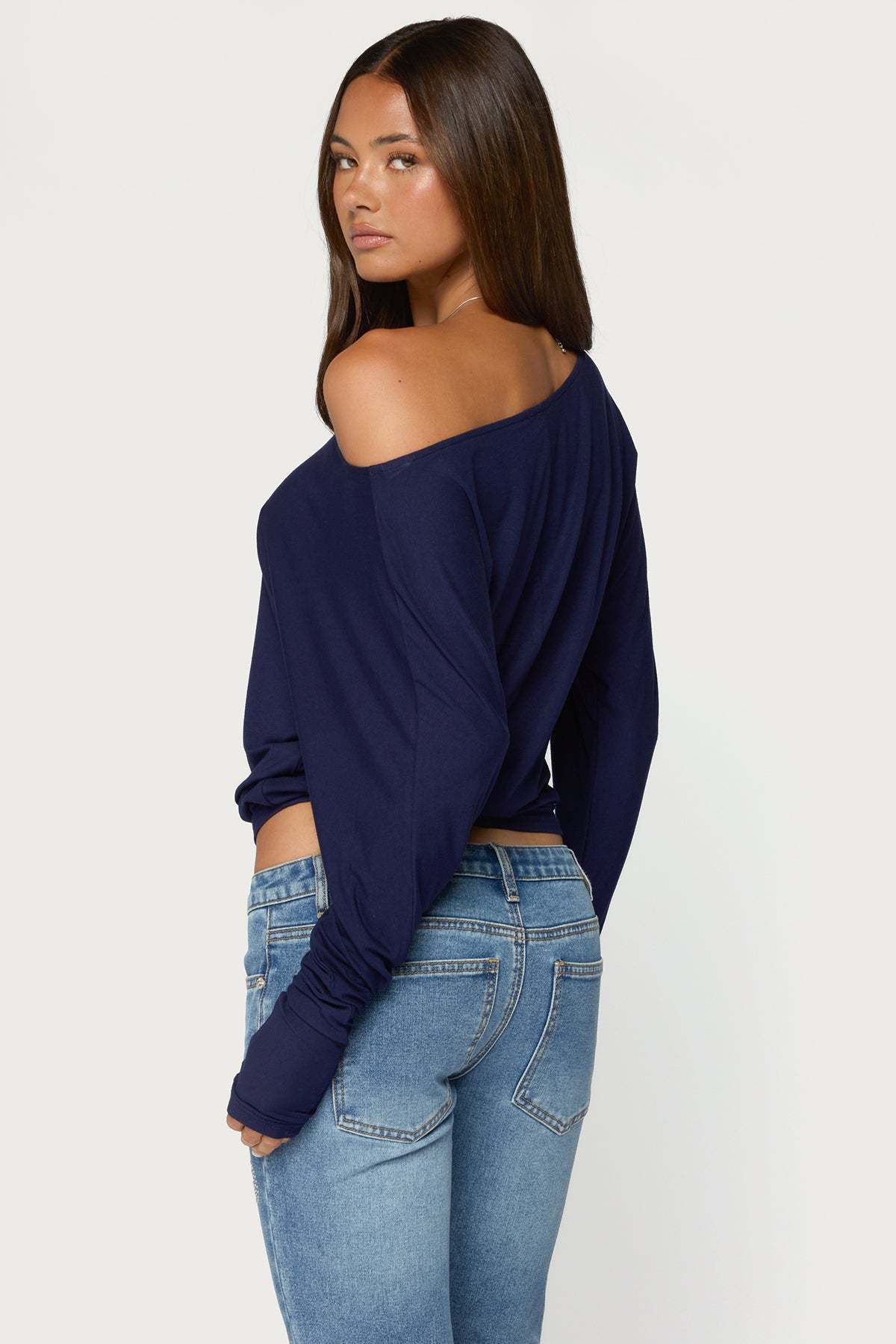 Pazzy Off Shoulder Top - NAVY