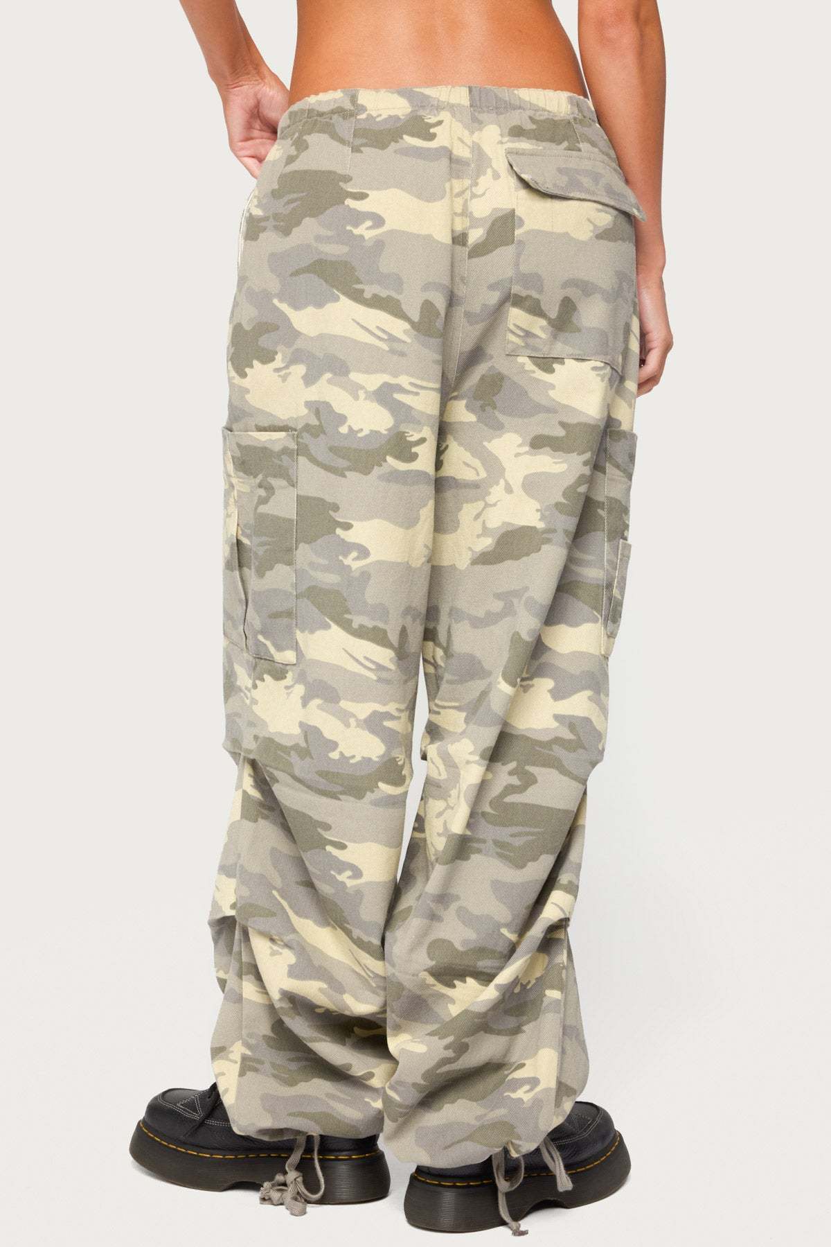 Emzi Baggy Cotton Cargo Pants - GRAY
