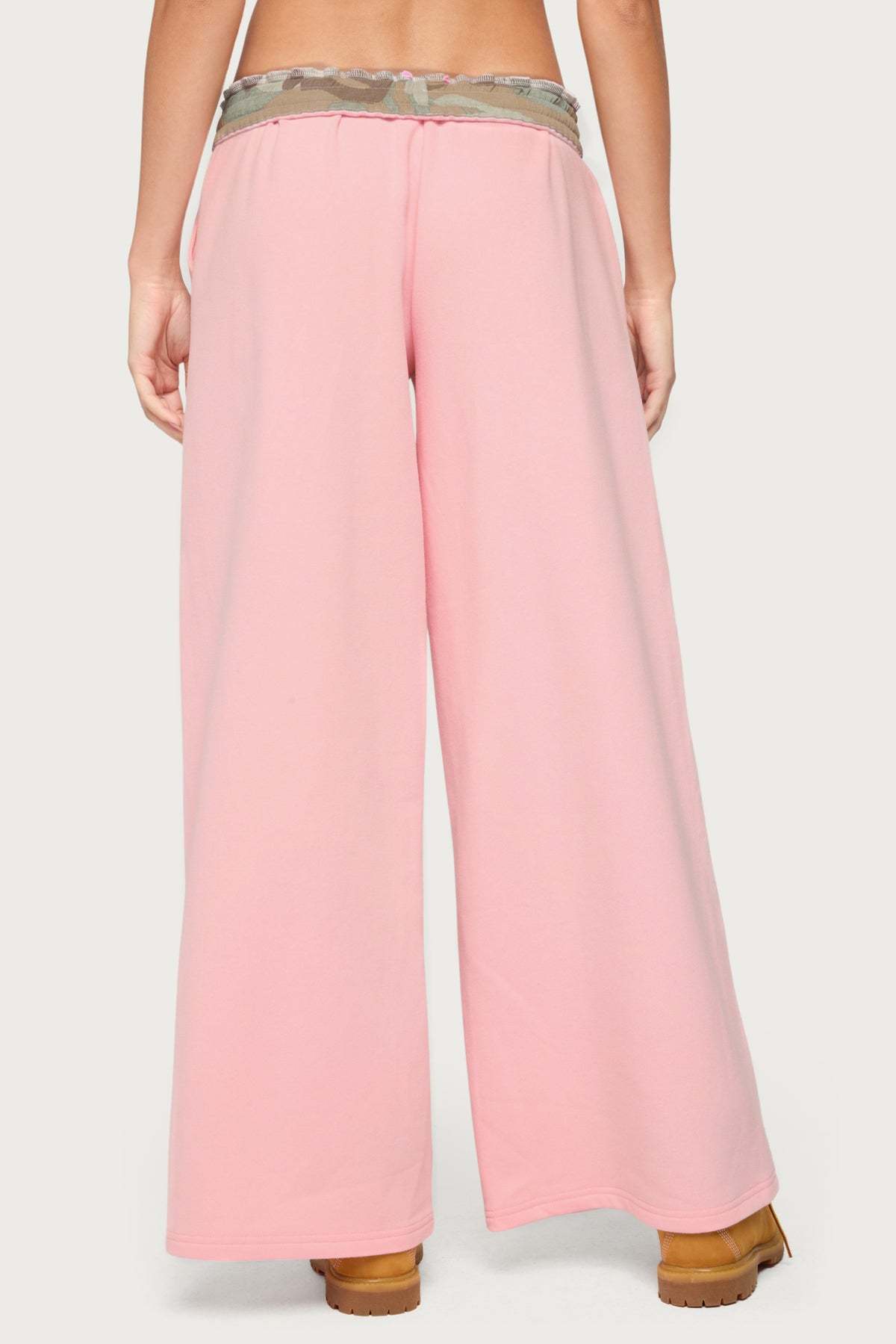Camo Cool Contrast Low Rise Sweatpants - LIGHT-PINK