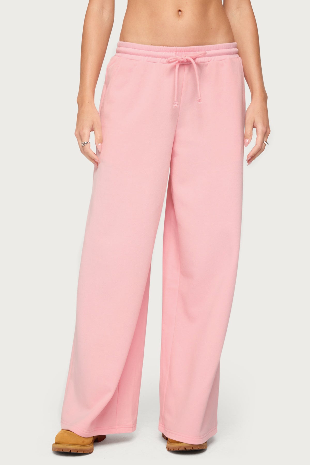 Camo Cool Contrast Low Rise Sweatpants - LIGHT-PINK