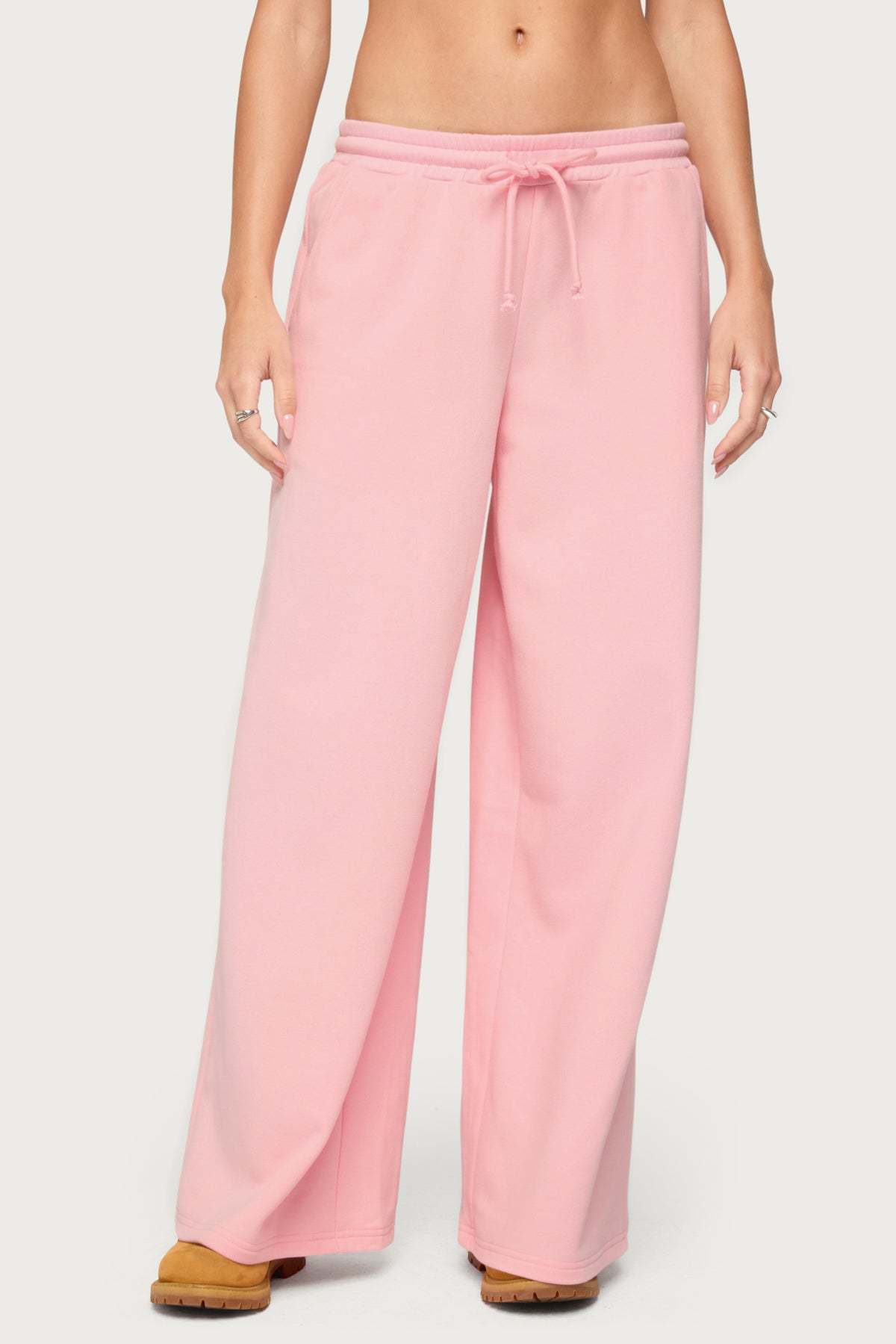 Camo Cool Contrast Low Rise Sweatpants - LIGHT-PINK