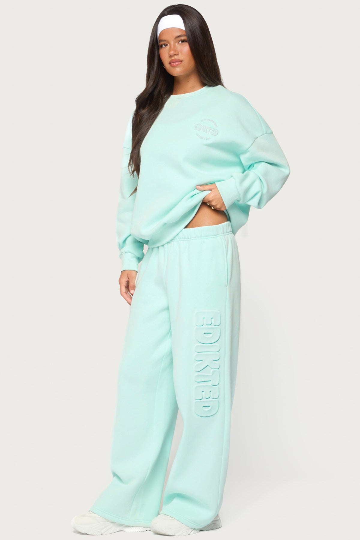 Alysa Wide Leg Sweatpants - AQUA