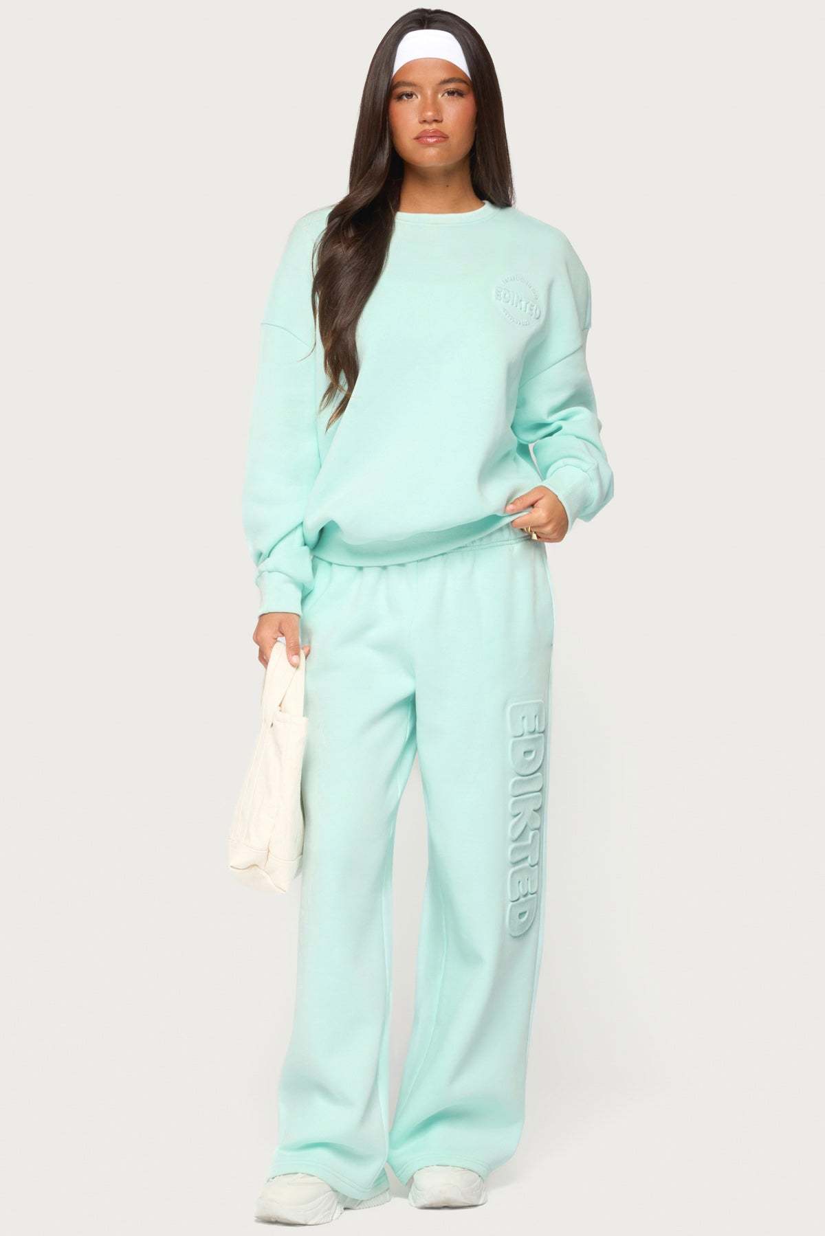 Alysa Wide Leg Sweatpants - AQUA