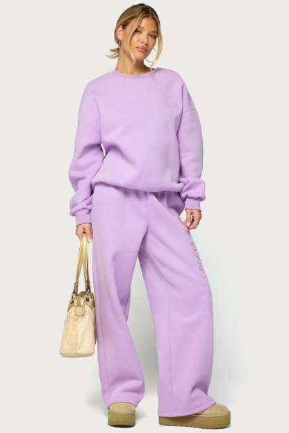 Alysa Wide Leg Sweatpants - LILAC