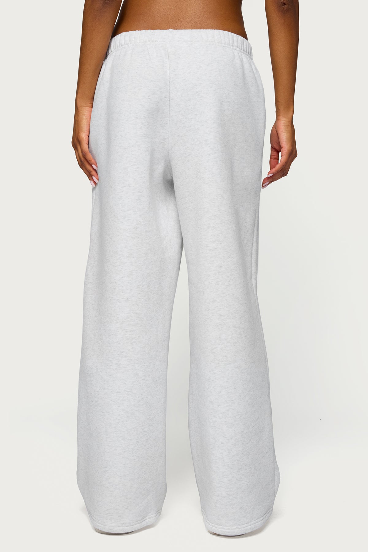 Alysa Wide Leg Sweatpants - LIGHT-GRAY-MELANGE