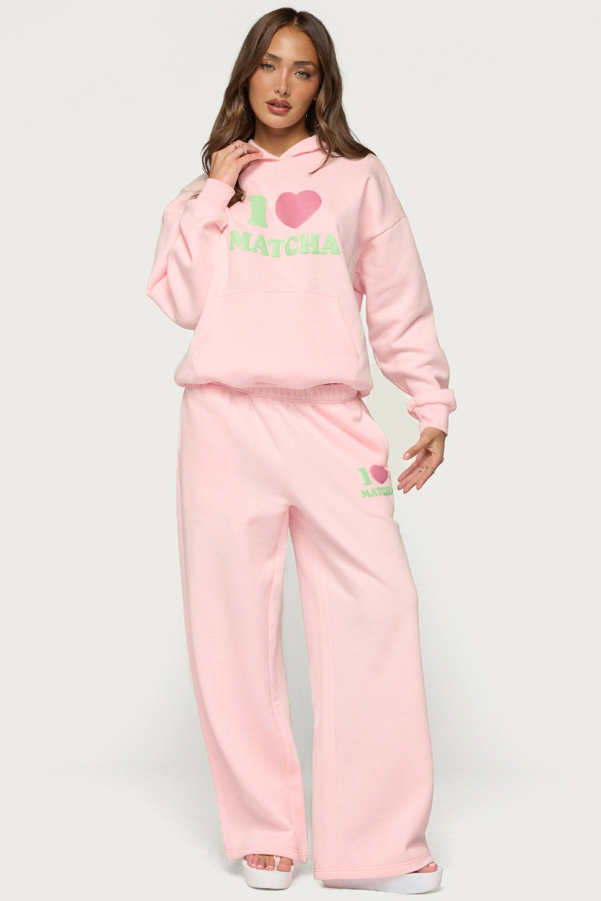 I Heart Matcha Sweatpants - LIGHT-PINK