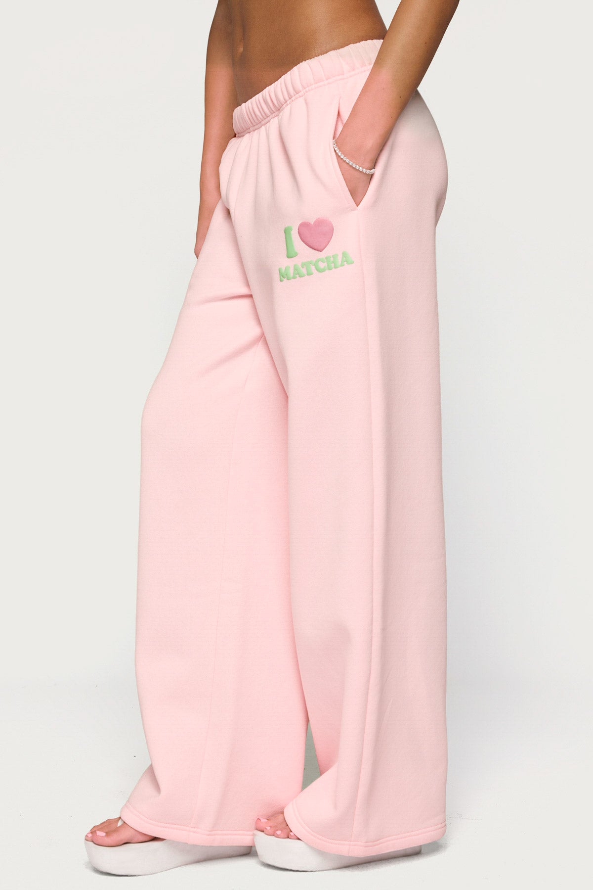 I Heart Matcha Sweatpants - LIGHT-PINK
