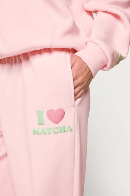 I Heart Matcha Sweatpants - LIGHT-PINK