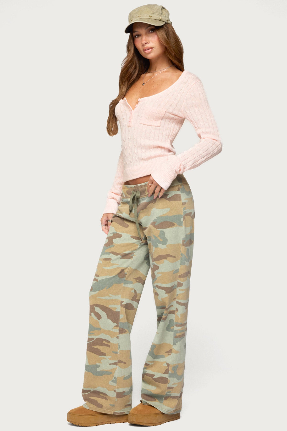 Kaile Cable Knit Top - LIGHT-PINK