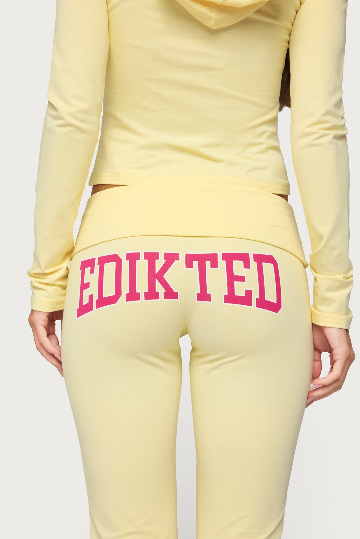 Edikted Honey Foldover Leggings - YELLOW