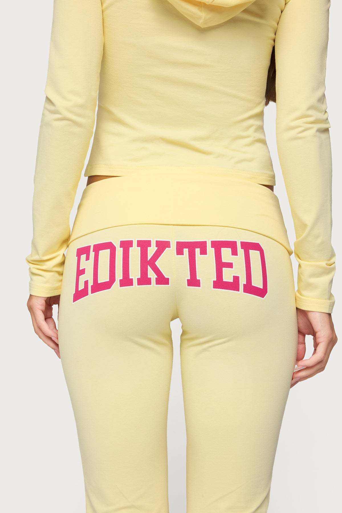 Edikted Honey Foldover Leggings - YELLOW
