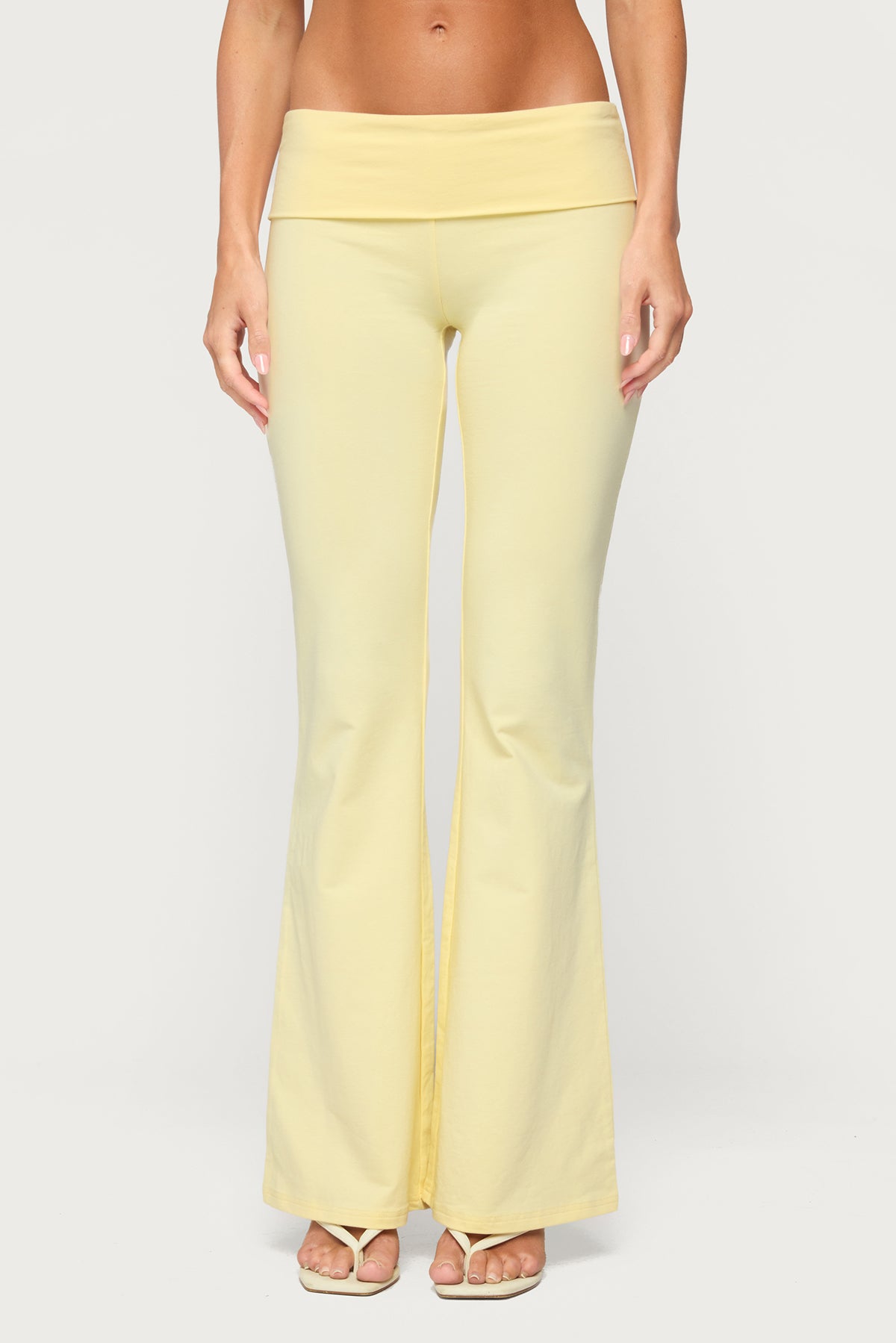 Edikted Honey Foldover Leggings - YELLOW
