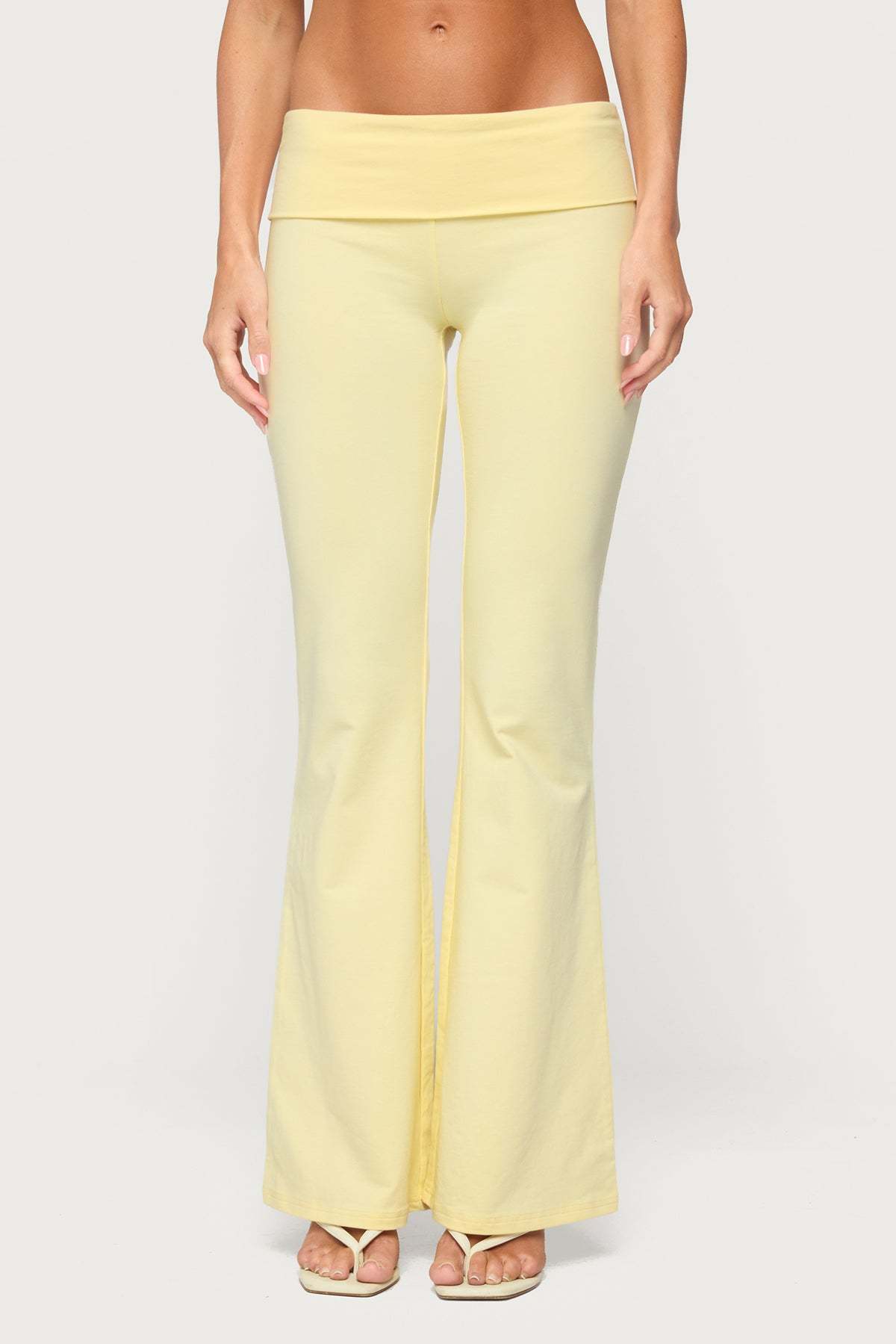 Edikted Honey Foldover Leggings - YELLOW