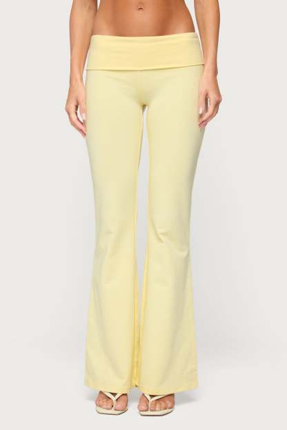 Edikted Honey Foldover Leggings - YELLOW