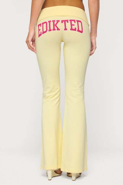 Edikted Honey Foldover Leggings - YELLOW