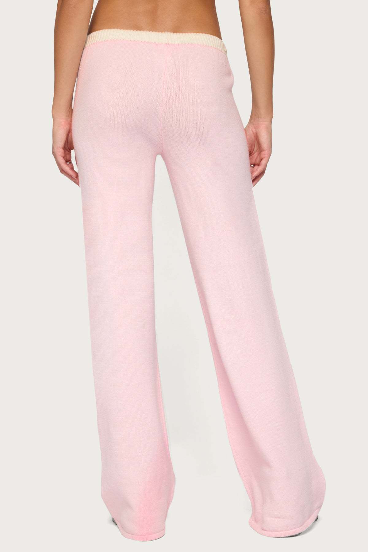 Hanin Straight Leg Knit Pants - LIGHT-PINK