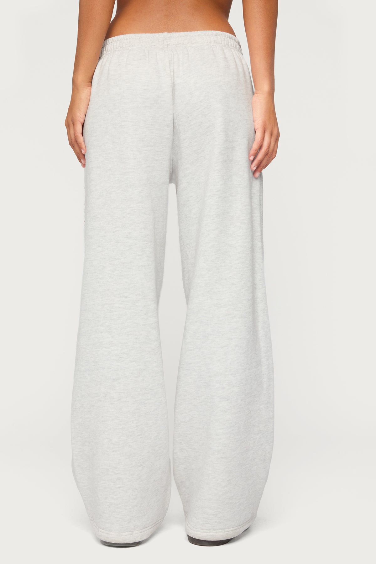 London Obsessed Rhinestone Sweatpants - LIGHT-GRAY-MELANGE