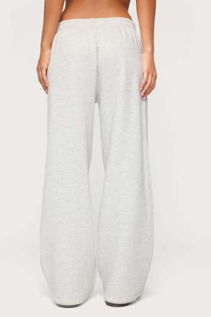 London Obsessed Rhinestone Sweatpants - LIGHT-GRAY-MELANGE