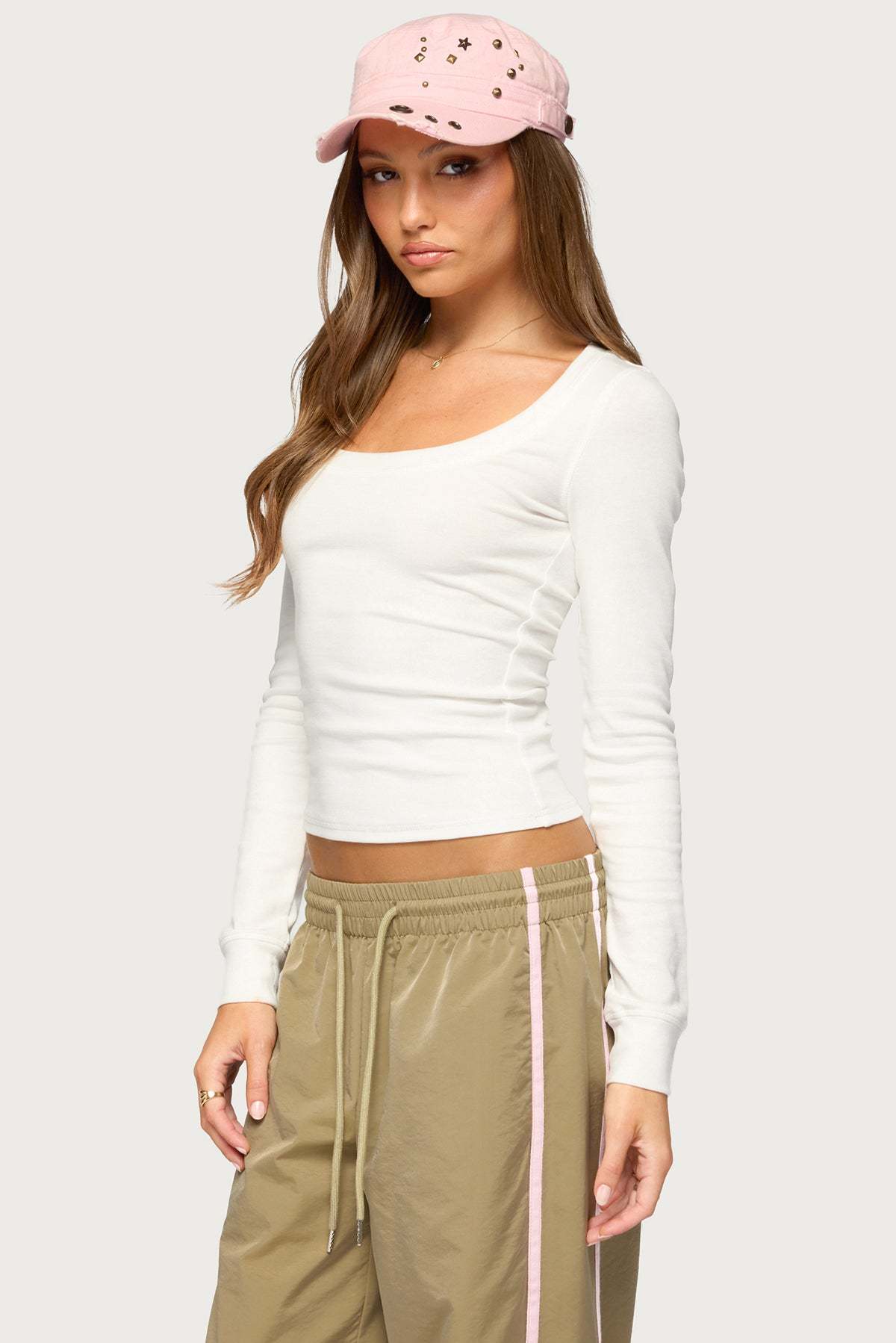 Oloya Long Sleeve Top - WHITE