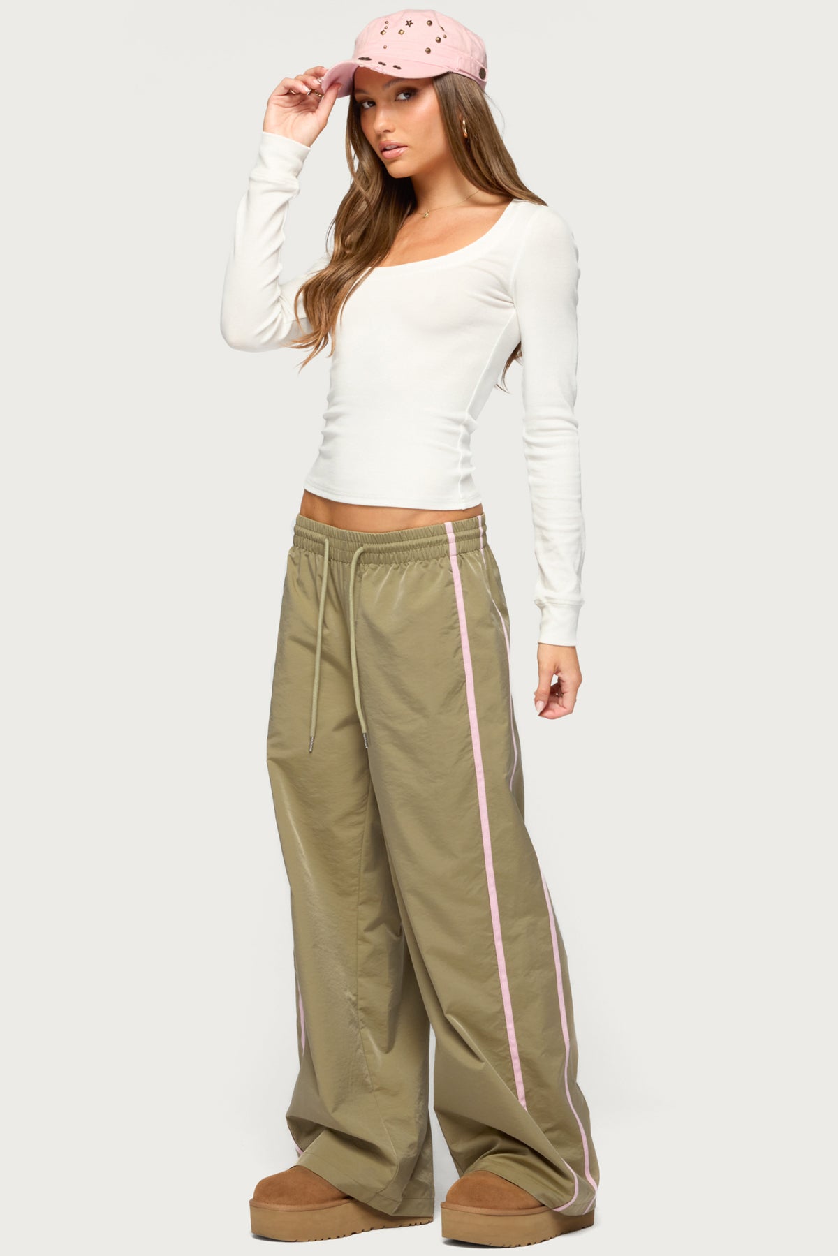Fasha Stripey Track Pants - OLIVE