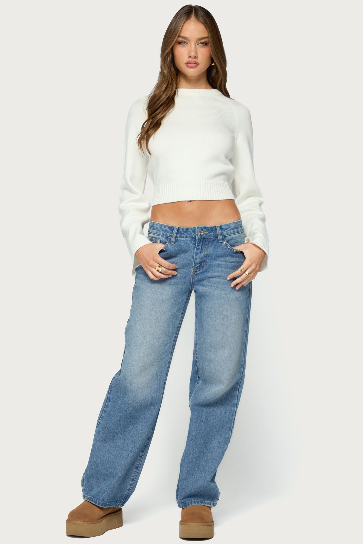 Geila Backless Knit Sweater - WHITE